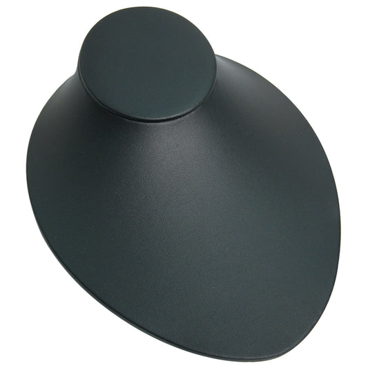 Oval Shape Lay-Down Bust — 6 3/4 x 8 x 3 1/2" H — Black Faux Leather