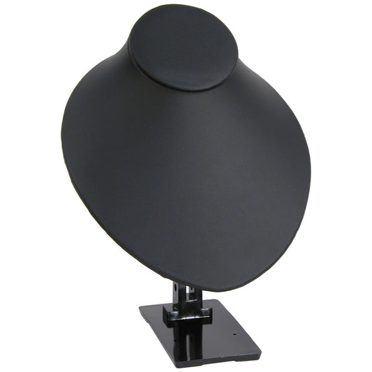 Adjustable Necklace Display Stand — Bust Styles — Medium Bust — Black Faux Leather