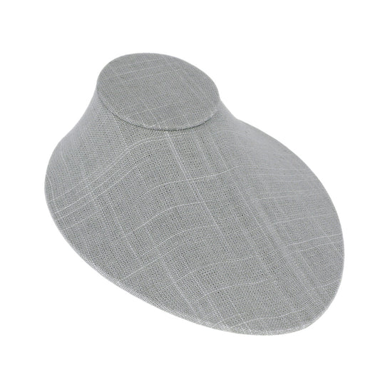 Oval Shape Lay-Down Bust — 6 3/4 x 8 x 3 1/2" H — Grey Linen