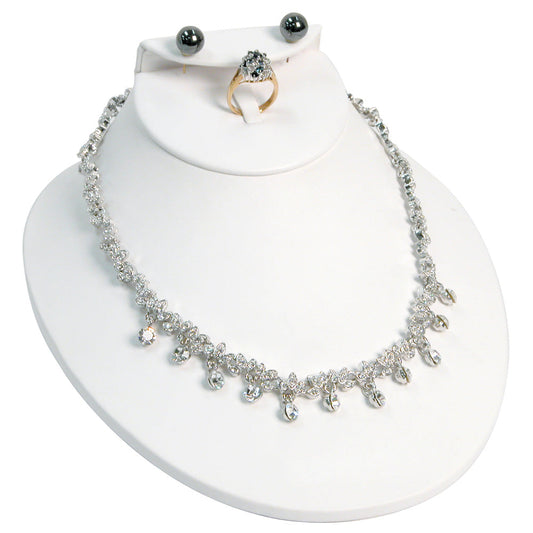 Combination Neckforms — 4 1/4" H — White Faux Leather