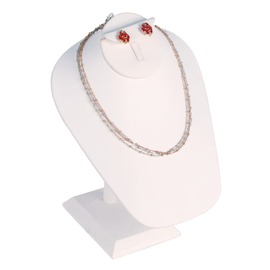 Combination Neckforms — 9 7/8" H — White Faux Leather