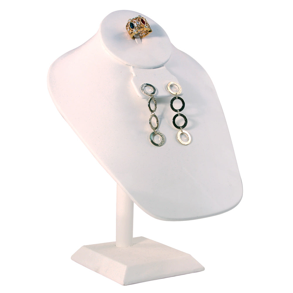 Combination Neckforms — Base Pad — 9 7/8" H — White Faux Leather