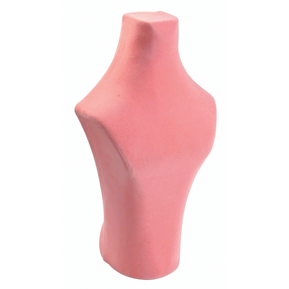Countertop Flocked Vacuform Bust Displays — 6 3/4 x 12" H — Pink