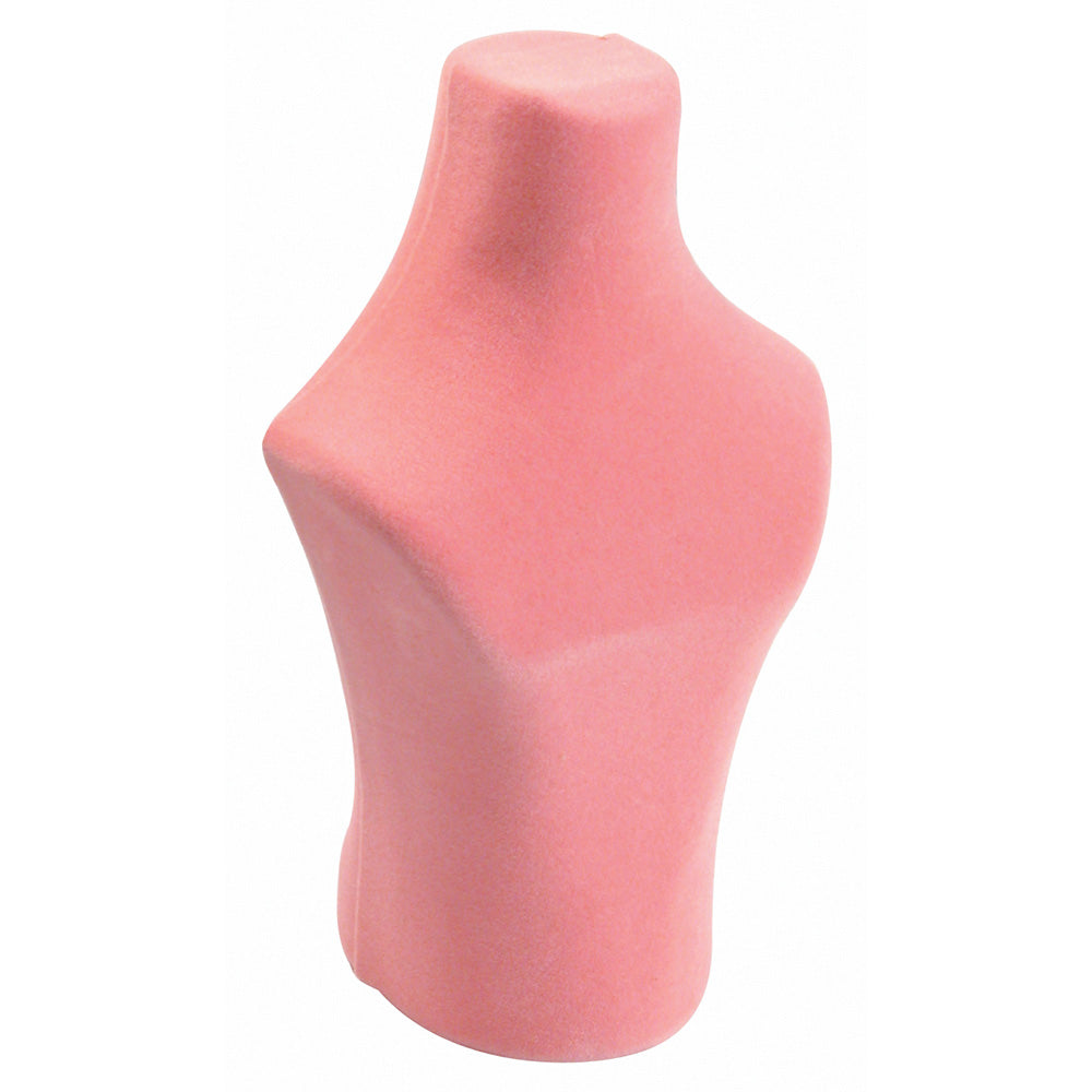 Countertop Flocked Vacuform Bust Displays — 4 3/4 x 7 5/8" H — Pink