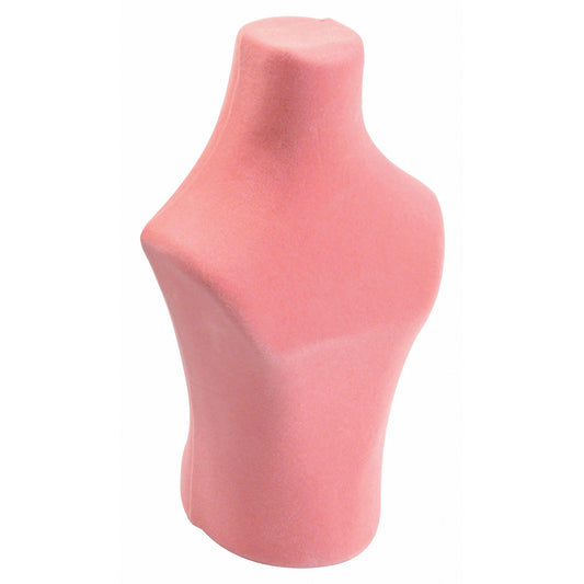 Countertop Flocked Vacuform Bust Displays — 4 3/4 x 7 5/8" H — Pink