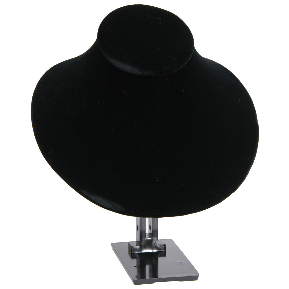 Adjustable Necklace Display Stand — Bust Styles — Wide Bust — Black Velvet