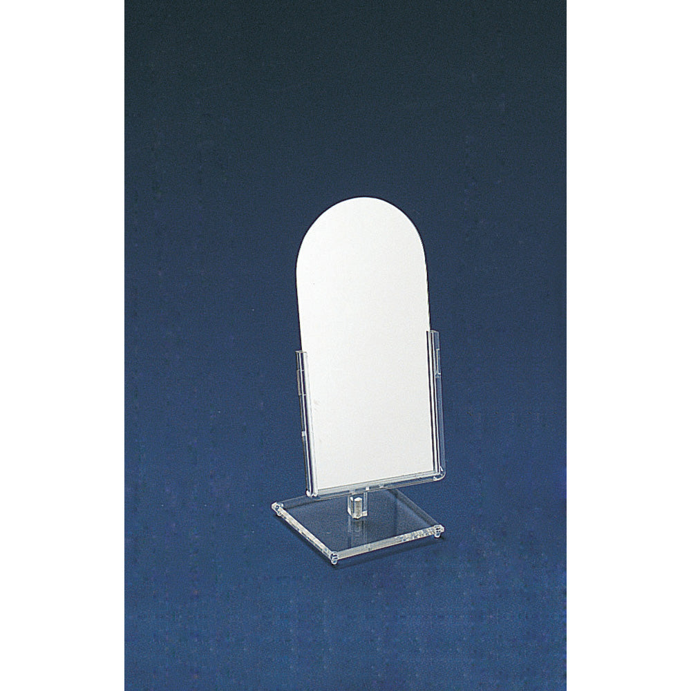 Counter Top Glass Mirror — Small — 6 1/4 x 14 1/2" H (160 x 370mm) — Clear Acrylic