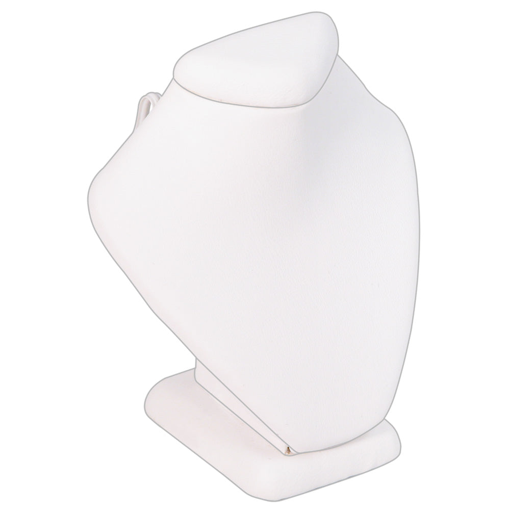 Mini Neckform Stand — 2 1/2 x 1 5/8 x 2 5/8" H — White Faux Leather