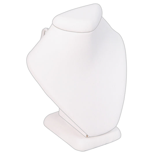 Mini Neckform Stand — 2 1/2 x 1 5/8 x 2 5/8" H — White Faux Leather