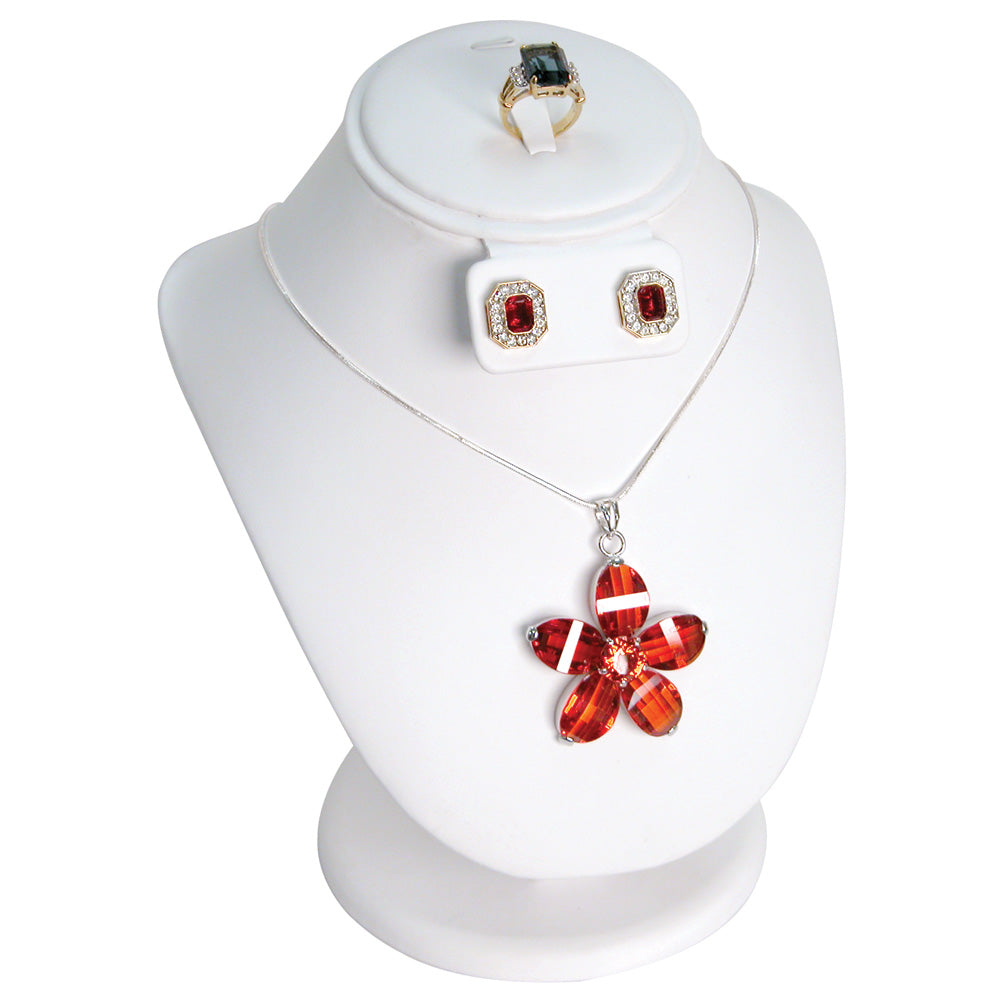 Combination Neckforms — Base Pad — 8 1/4" H — White Faux Leather