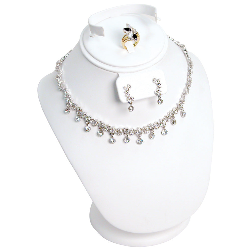 Combination Neckforms — Base Pad — 9 1/4" H — White Faux Leather