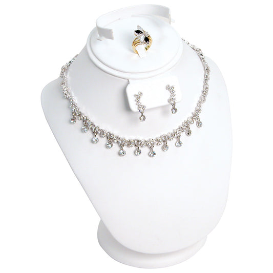 Combination Neckforms — Base Pad — 9 1/4" H — White Faux Leather
