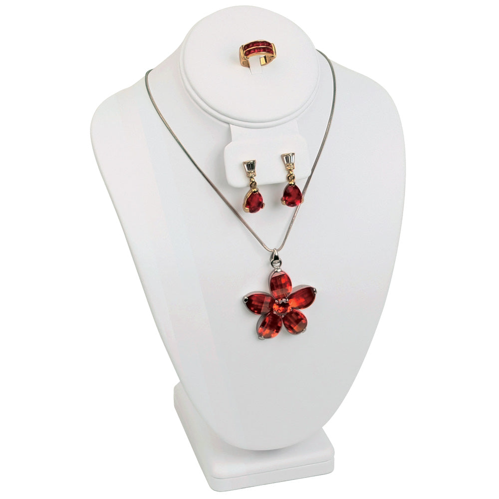 Combination Neckforms — Base Pad — 11" H — White Faux Leather