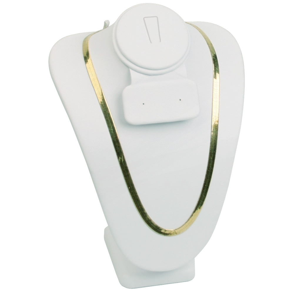 Combination Neckforms — Base Pad — 7 1/2" H — White Faux Leather