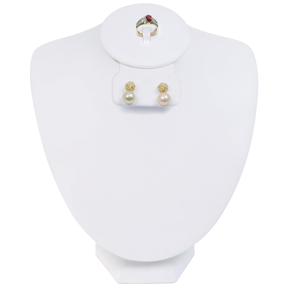 Combination Neckforms — Base Pad — 8" H — White Faux Leather
