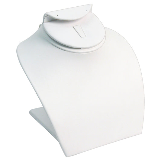 Combination Neckforms — 5" H — White Faux Leather