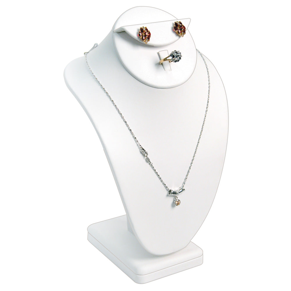 Combination Neckforms — 10" H — White Faux Leather