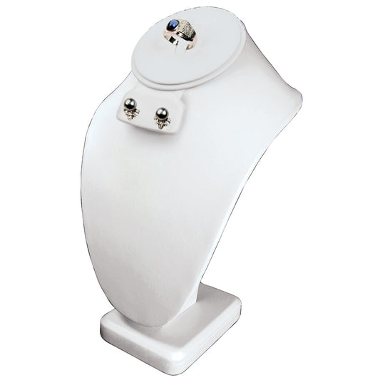 Combination Neckforms — Base Pad — 10" H — White Faux Leather