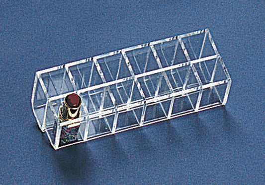 Lipstick Displays — Holds 1 Dozen, Slanted — 6 3/4 x 2 3/8 x 2 5/8" H — Clear