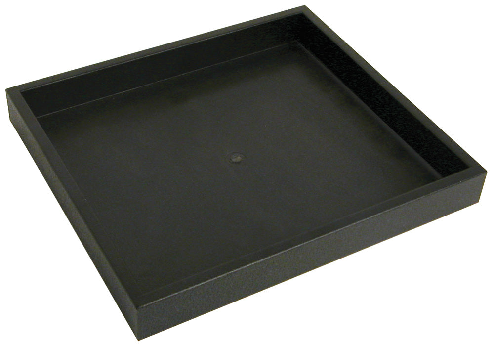 Stackable Plastic Trays — 7 1/4 x 8 1/4 x 1" (18.5 x 21 x 2.5cm) — Black