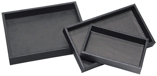 Standard Utility Textured Leatherette Trays — 8 1/4 x 4 3/4 x 1" — Black