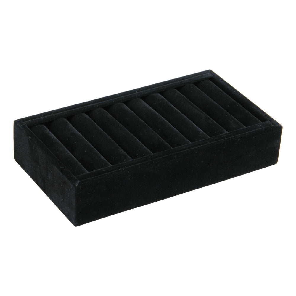 Slotted Tray — 9 Slot — 7 1/2 x 4 1/4 x 1 3/8" H — Black Velvet