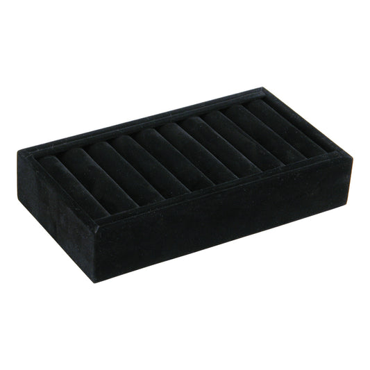 Slotted Tray — 9 Slot — 7 1/2 x 4 1/4 x 1 3/8" H — Black Velvet