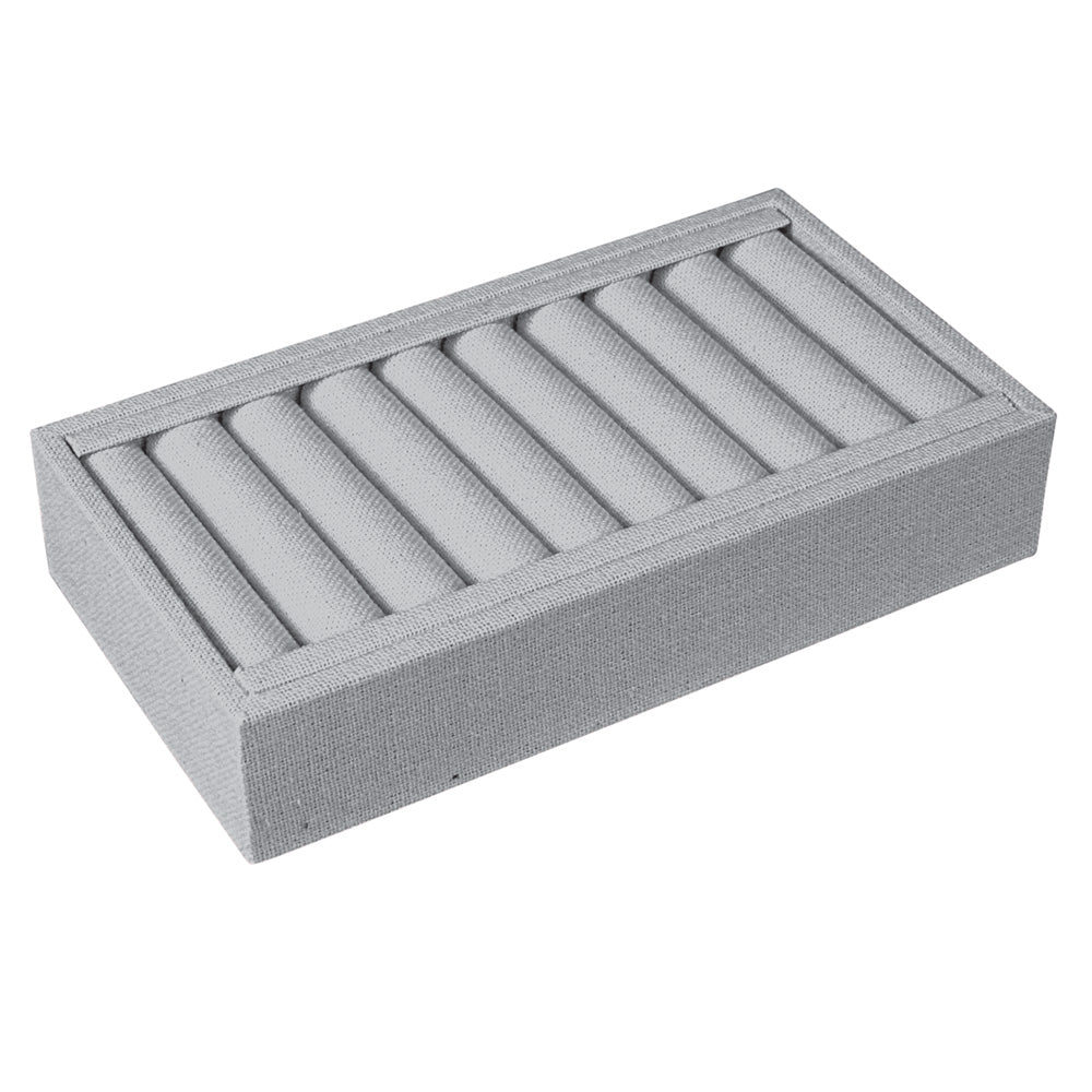 Slotted Tray — 9 Slot — 7 1/2 x 4 1/4 x 1 3/8" H — Grey Linen
