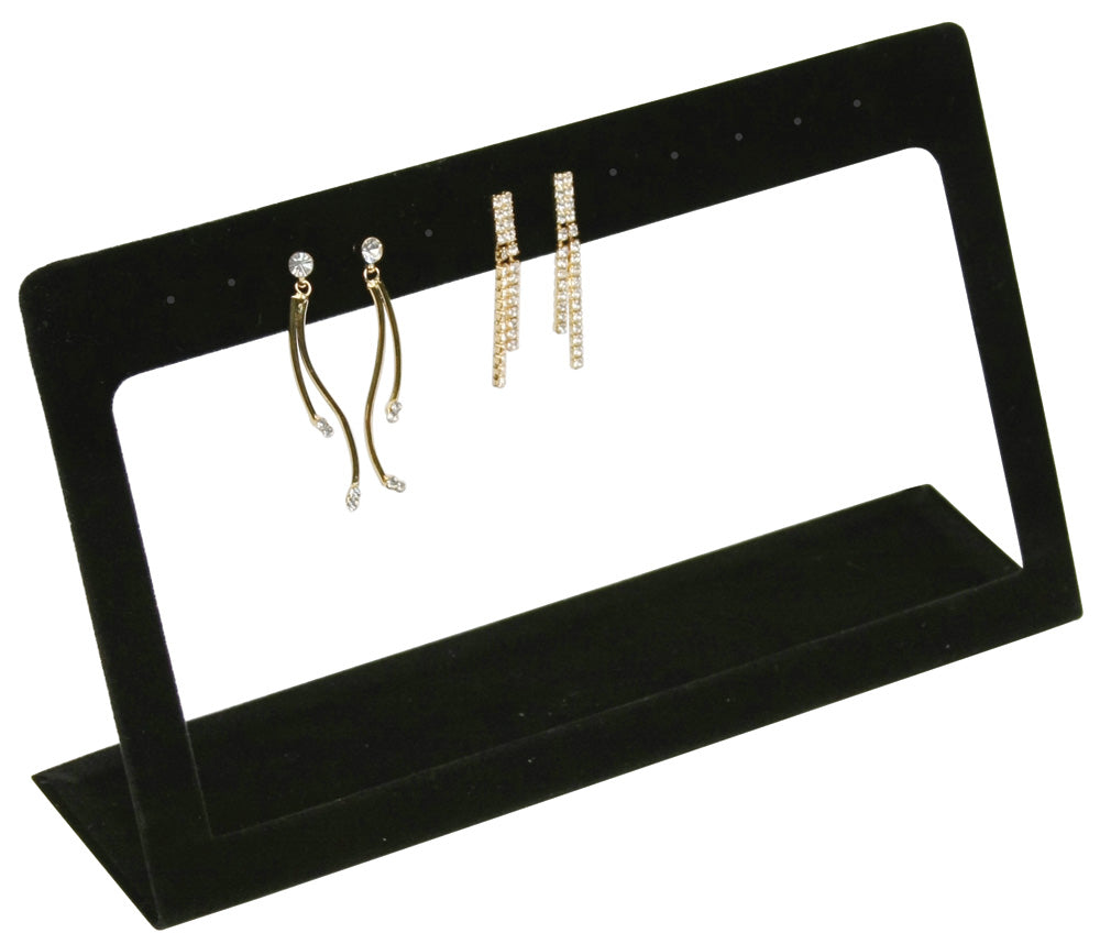 Earring Frame Display — Large Frame — 7 5/8 x 2 x 4 1/2" H (up to 6 pr) — Black Velvet