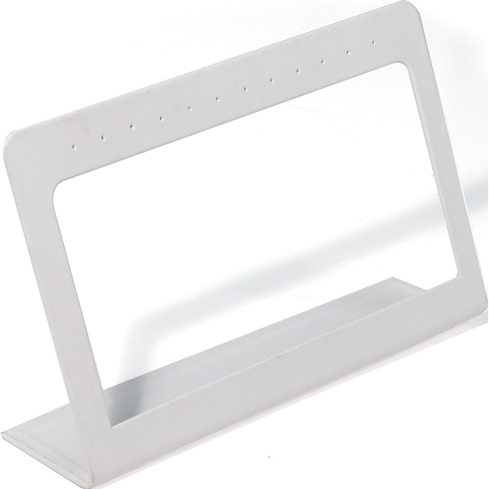 Earring Frame Display — Large Frame — 7 5/8 x 2 x 4 1/2" H (up to 6 pr) — White Faux Leather