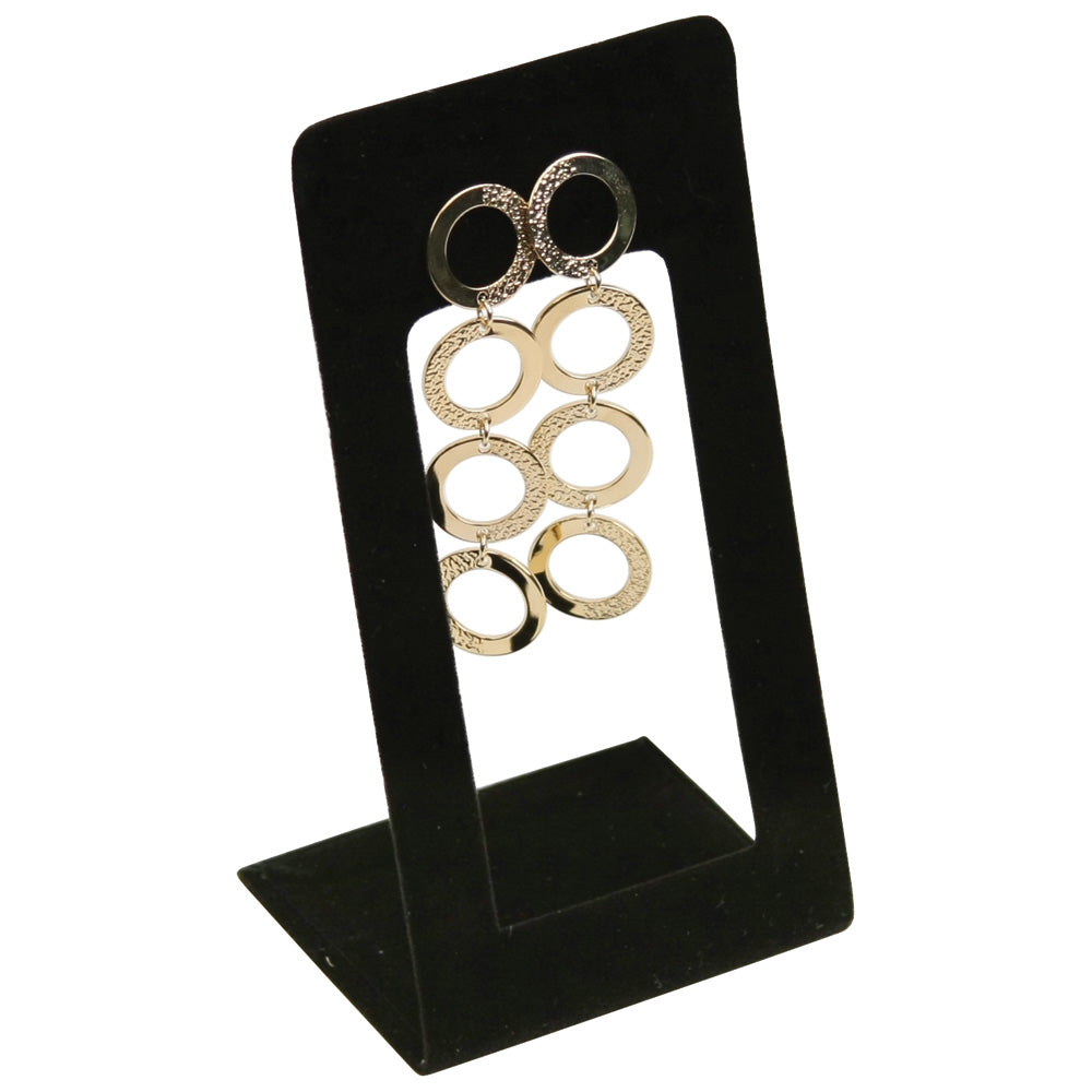 Earring Frame Display — Small Frame, L-Base — 2 3/8 x 2 x 4 1/2" H (1 pr) — Black Velvet