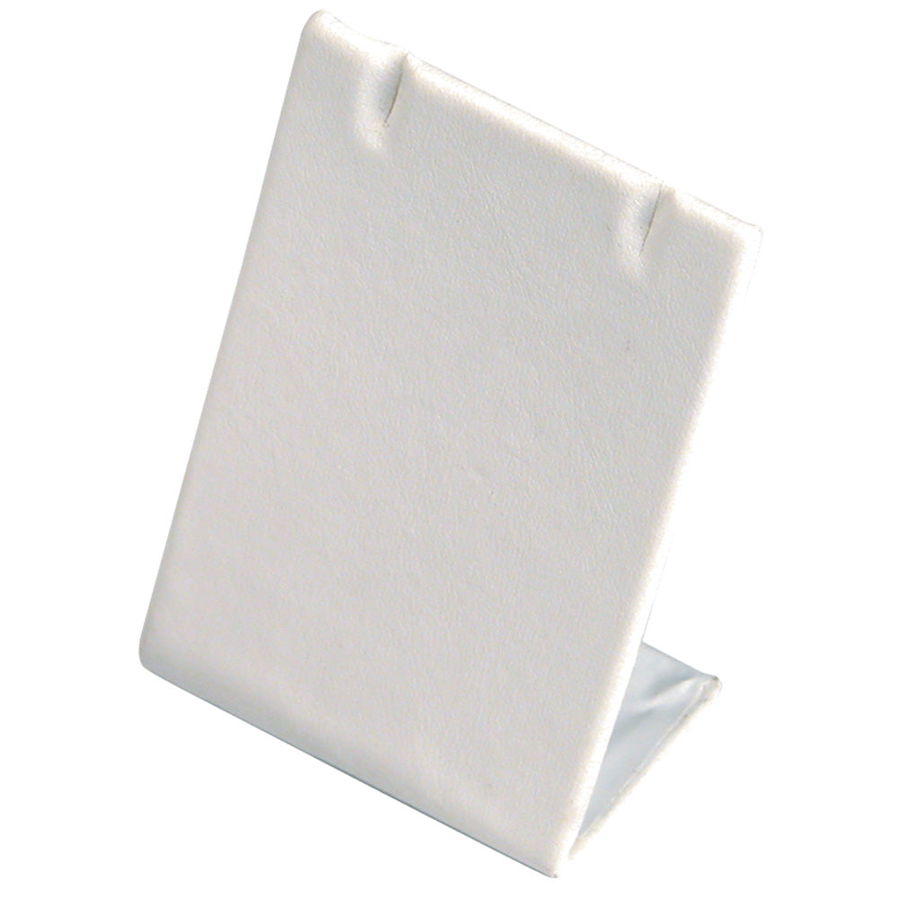 Earring Display Stand — 2 3/8 x 1 1/2 x 3 1/4" H — White Faux Leather