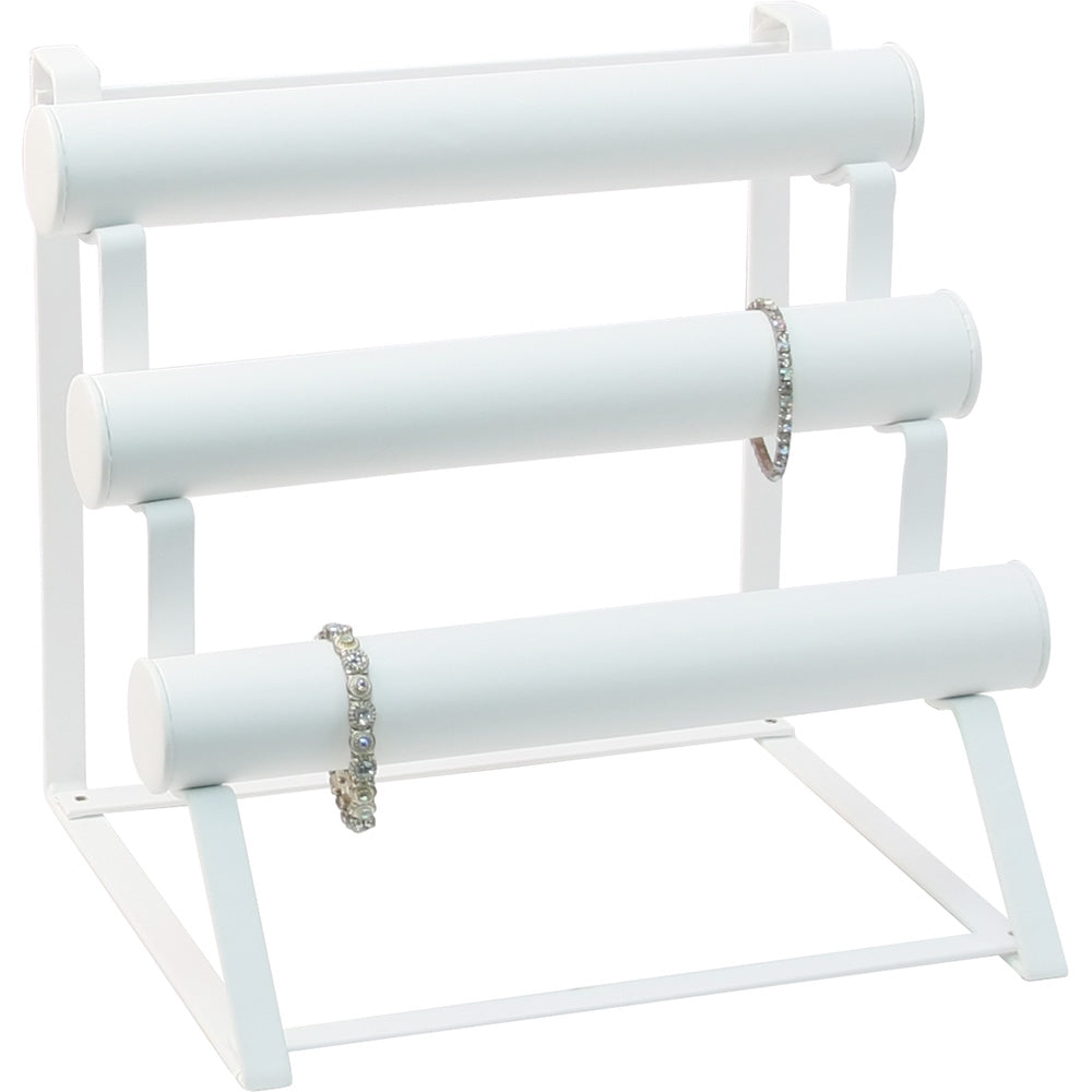 Multi-Bar Display For Travel — White Faux Leather