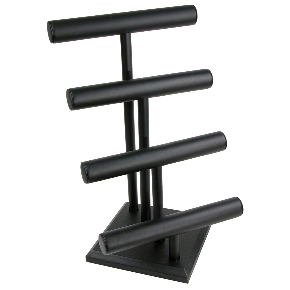Round Shape Multi-T-Bar — 12 x 19 3/4" H (305 x 502mm) — Black Faux Leather