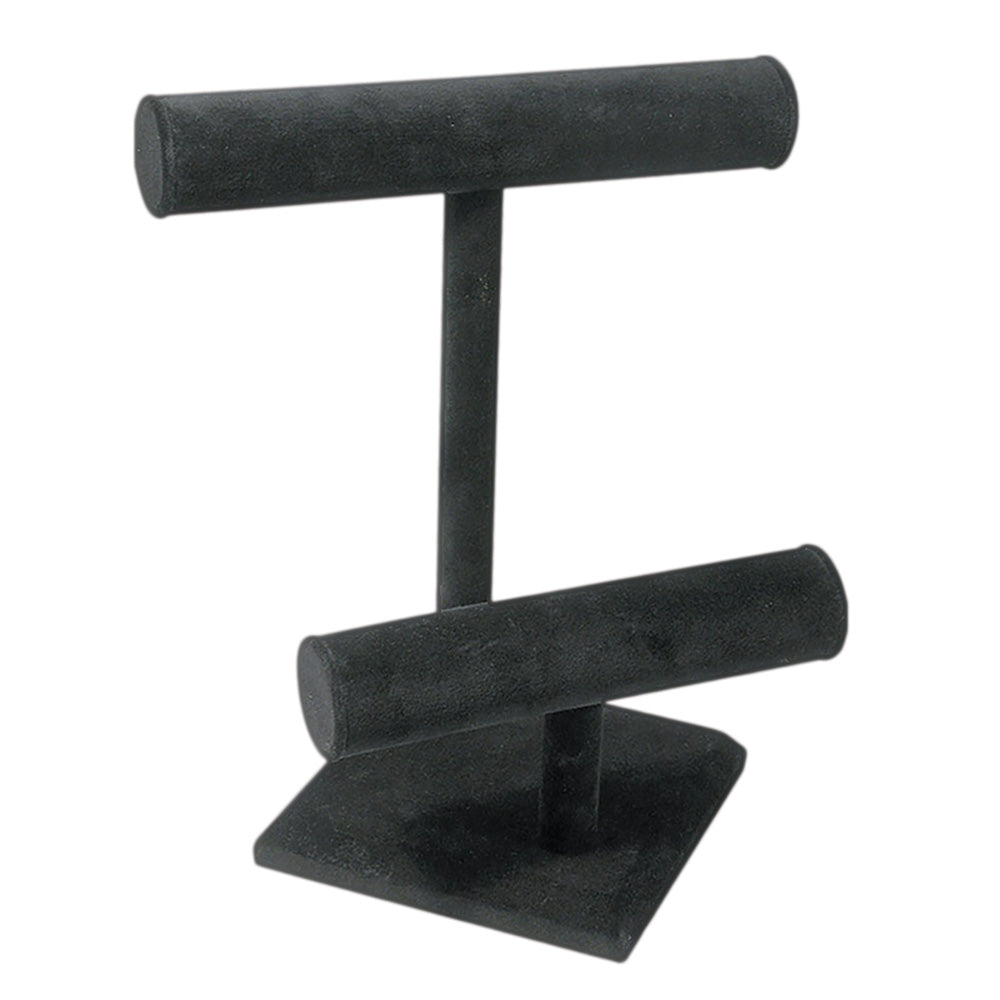 Round Shape Double & Triple T-Bar — G — Double, 9 3/8 x 10 7/8" H (238 x 276mm) — Black Velvet