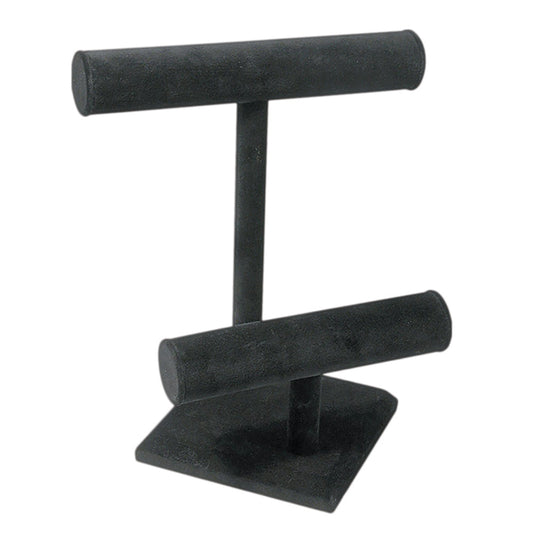 Round Shape Double & Triple T-Bar — I — Double, 14 3/4 x 16" H (375 x 406mm) — Black Velvet