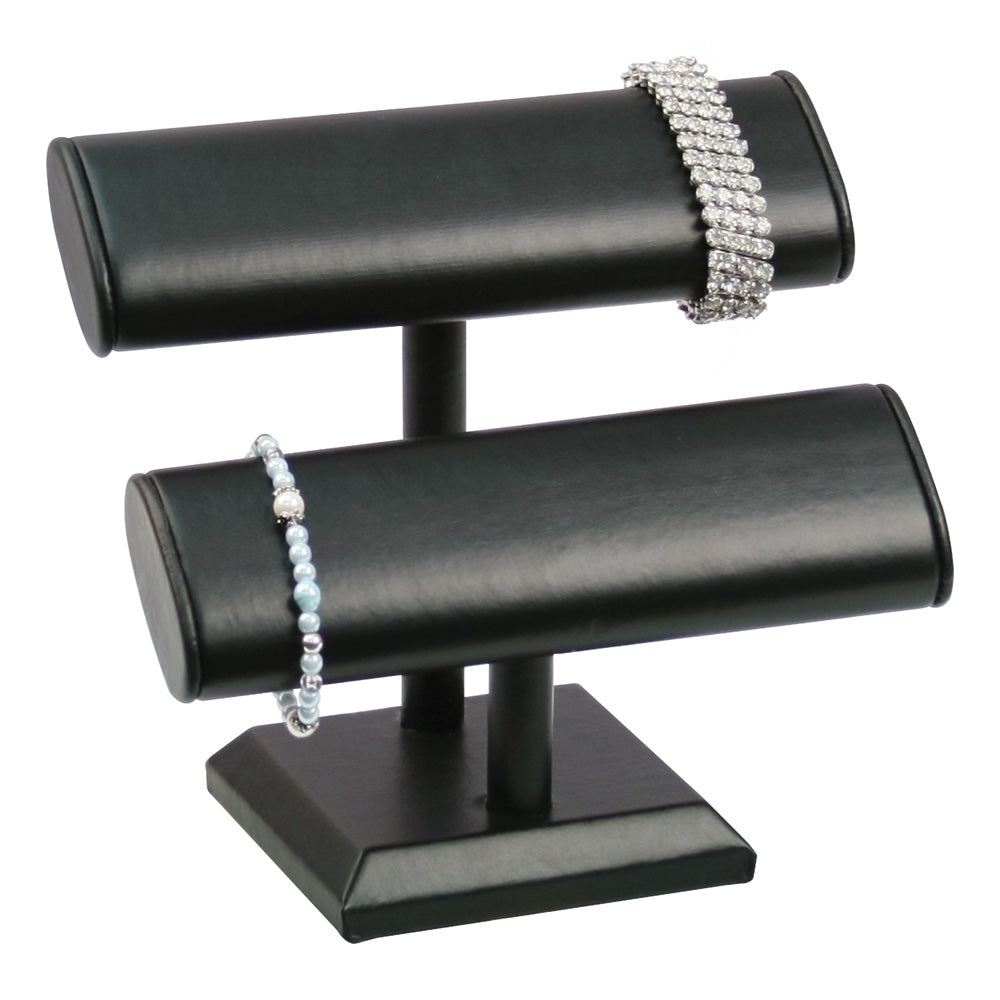 Oval Shape T-Bar — B — 7 3/8 x 7 1/8" H (154 x 180mm) — Black Faux Leather