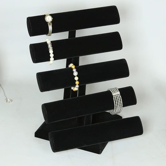 Oval Shape 12" Wide Multiple T-Bar — D — 12 5/8 x 13" H (320 x 330mm) — Black Velvet