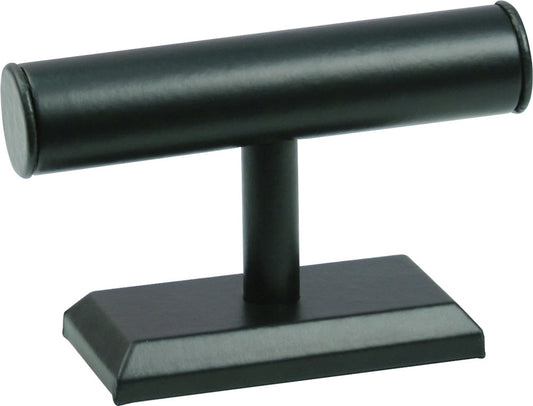 Round Shape Single T-Bar — E — 14 x 24" H (356 x 610mm) — Black Faux Leather