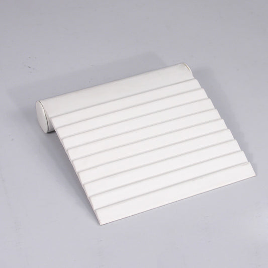 Slotted Bracelet Ramp — 9 Slot — 8 x 8 3/4 x 1 3/4" H — White Faux Leather