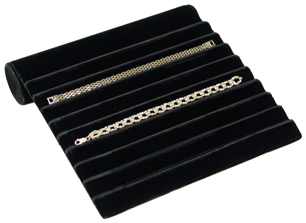 Slotted Bracelet Ramp — 9 Slot — 8 x 8 3/4 x 1 3/4" H — Black Velvet