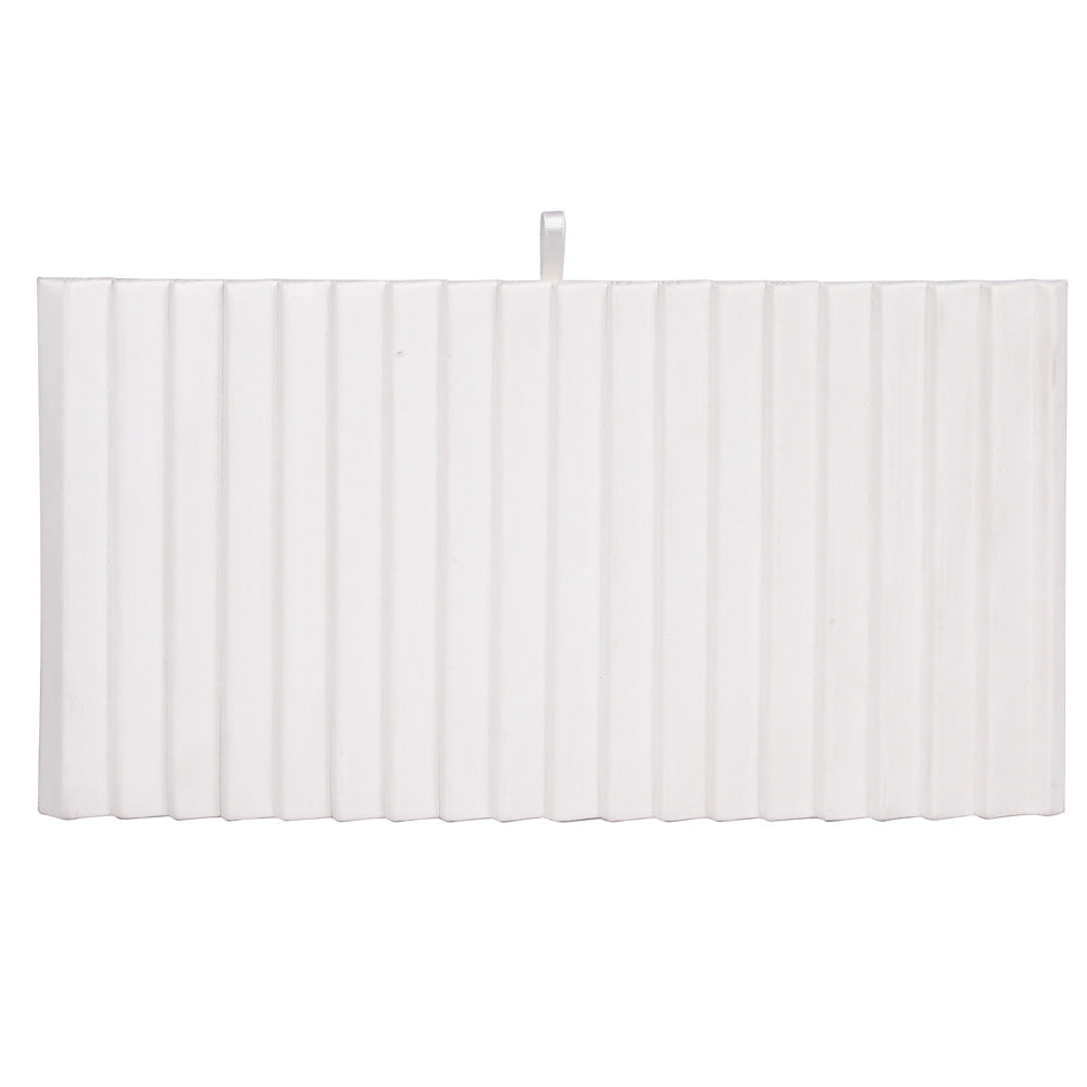 18-Slotted Tray Insert — White Faux Leather