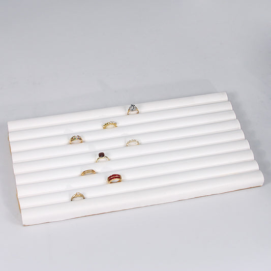Continuous-Slot Ring Inserts — 14 1/8 x 7 5/8" — White Faux Leather