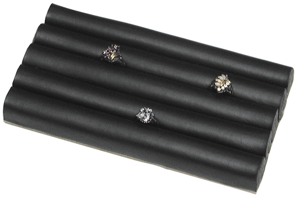 Continuous-Slot Ring Inserts — 7 1/2 x 4" (190 x 102mm) — Black Faux Leather