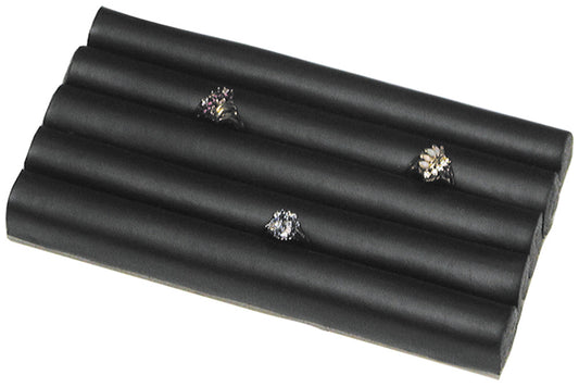 Continuous-Slot Ring Inserts — 7 1/2 x 4" — Black Faux Leather