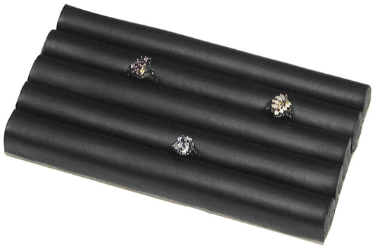 Continuous-Slot Ring Inserts — 14 1/8 x 7 5/8" (360 x 195mm) — Black Faux Leather