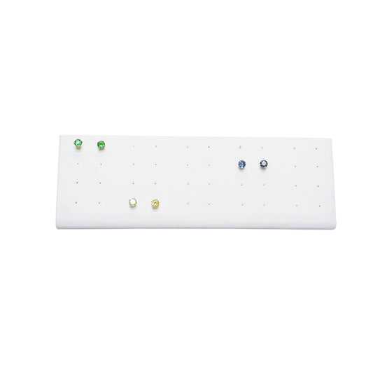 Multi-Earring Display Stand — White Faux Leather