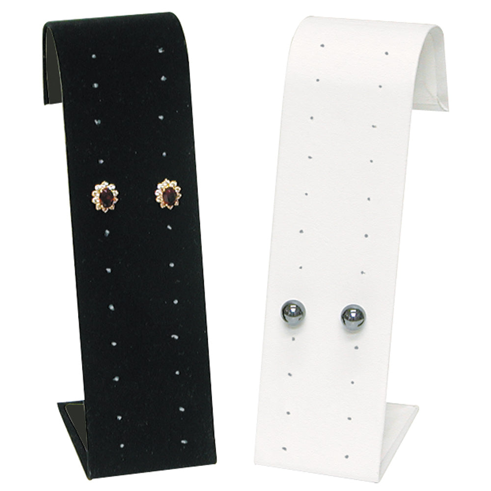 Curved Top Earring Display Ramp & Stand — 2 x 2 7/8 x 6 5/8" H — up to 12 pr — Black Velvet