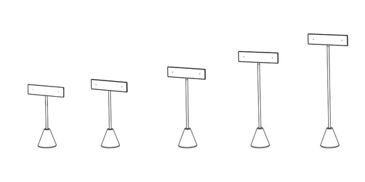 T-Shape Earring Stand — 4 1/2" H (115mm) — Black Velvet