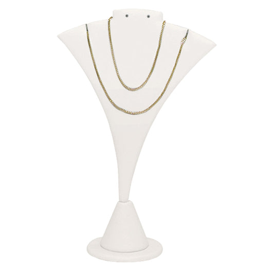 Tip Resistant Base Stand — 5 1/2 x 2 x 7 1/4" H — White Faux Leather